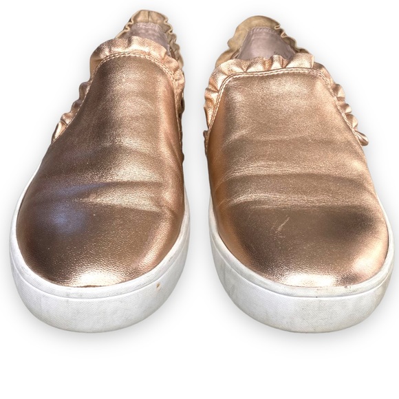 kate spade Shoes - Kate Spade Lilly Rose Gold Leather Sneakers Size 7.5